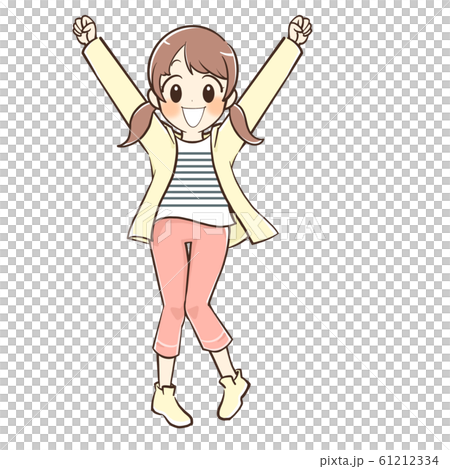 ジャンプする子ども 61212334