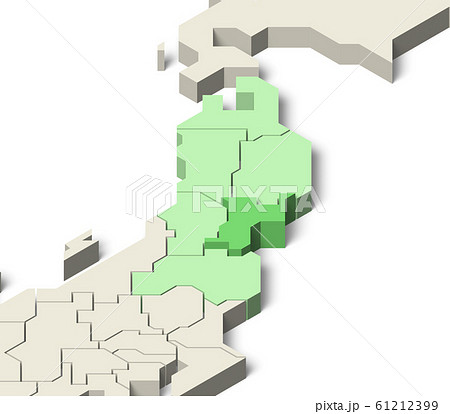 日本地図 東北地方 宮城県のイラスト素材