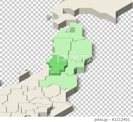 日本地図 東北地方 山形県のイラスト素材