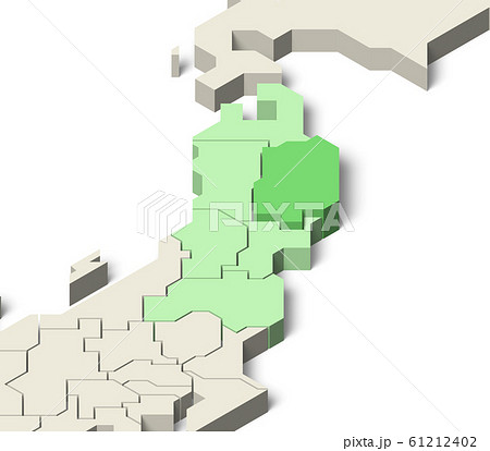 日本地図 東北地方 岩手県のイラスト素材