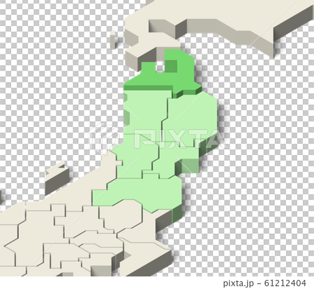 日本地図 東北地方 青森県のイラスト素材