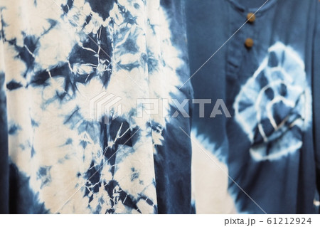 Tie dye shirts with blue and white. 61212924