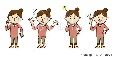 若い女性_問題解決セット1 61213054