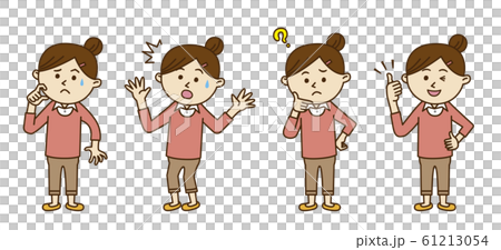 若い女性_問題解決セット1 61213054