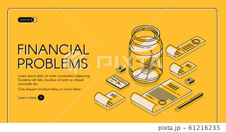 Financial problems, poorness landing page banner 61216235
