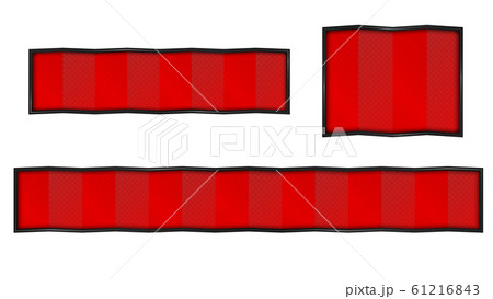 赤色屏風の和風なテロップベース・黒枠 61216843