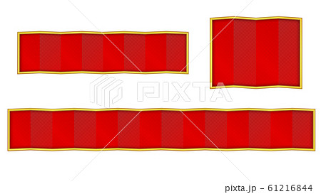 赤色屏風の和風なテロップベース・金枠 61216844