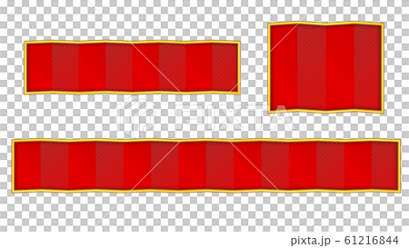 赤色屏風の和風なテロップベース・金枠 61216844