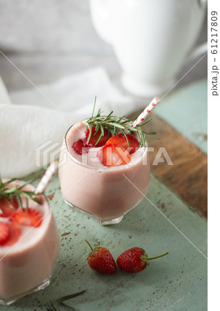 Strawberry fresh milkshake cold summer berry 61217809