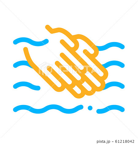 Hands Washing In Water Icon Outline Illustration 61218042