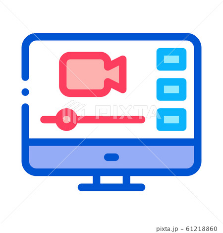 Video Player On Screen Icon Outline Illustration 61218860