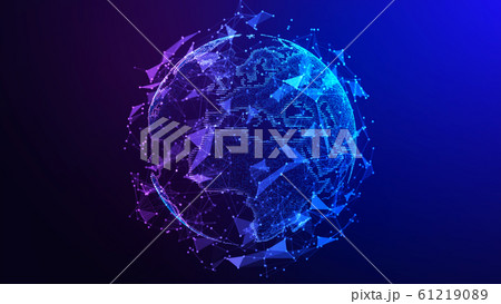 Global network connection. Concept background with planet Earth. Internet and technology. Blue background. 3d illustration Global network connection. Concept background with planet Earth. Internet and technology. Blue background. 3d illustration 61219089