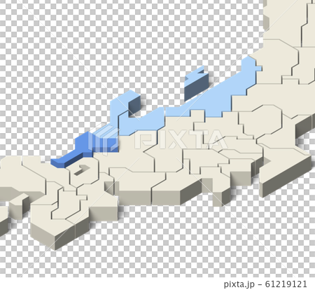 日本地図 北陸地方 福井県のイラスト素材