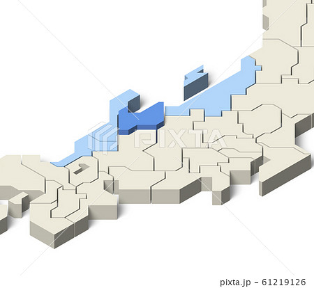 日本地図 北陸地方 富山県のイラスト素材