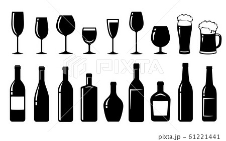 food set of alcohol bottles and glasses 61221441