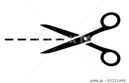 business scissors icon silhouette with cut line 61221446