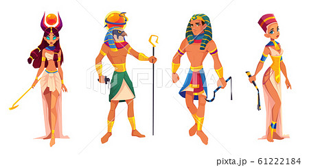 Egypt gods Hathor, Ra, rulers Pharaoh, Nefertiti 61222184