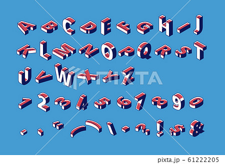 Isometric alphabet, numbers and punctuation, abc 61222205
