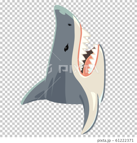 凶暴なサメのイラスト 上向きのイラスト素材 凶暴なサメのイラスト 上向きのイラスト素材