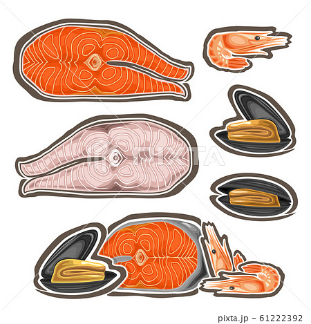 Vector Set of Fresh Seafood Vector Set of Fresh Seafood 61222392