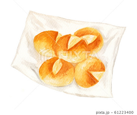 フランスパンのブール 水彩画 のイラスト素材 フランスパンのブール 水彩画 のイラスト素材