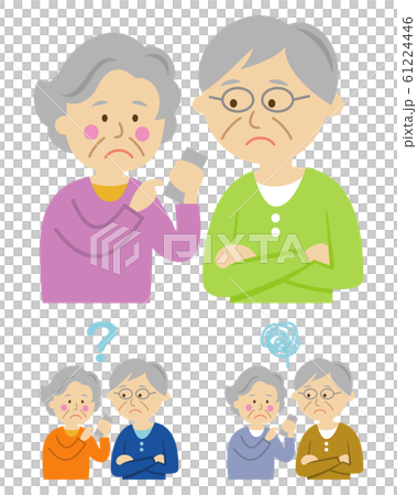 Illustration image of elderly people who are worried about using smartphones Illustration image of elderly people who are worried about using smartphones 61224446