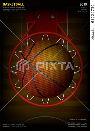 Basketball Poster Advertising Vector Illustration 61224759