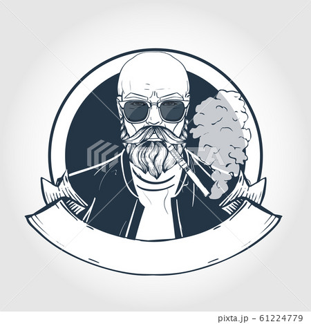 Sketch of hipster with vaporizer cigarette Sketch of hipster with vaporizer cigarette 61224779