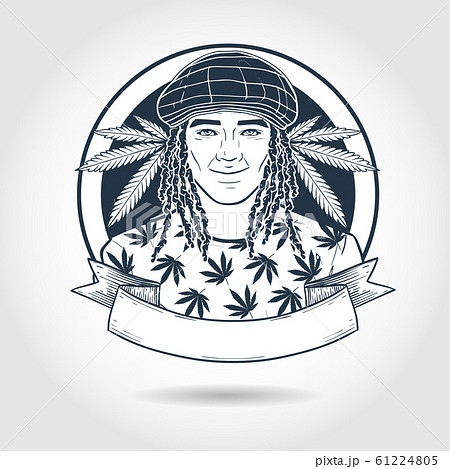 Hand drawn sketch rastaman illustration 61224805