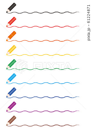 鉛筆波線ラインのイラスト素材 61224871 Pixta