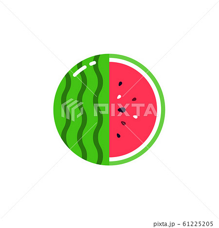 watermelon fruit sphere with half slice logo,...のイラスト素材 [61225205] - PIXTA