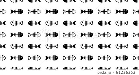 fish bone Seamless pattern vector shark salmon tuna cartoon scarf isolated dolphin whale ocean sea repeat wallpaper tile background illustration doodle design 61226252