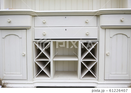 wooden vintage white wine cabinet doors shelves 61226407