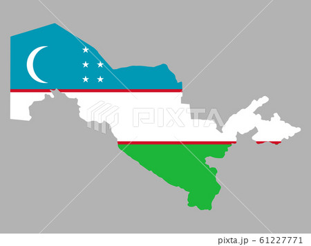 Uzbekistan Map flag Vector illustration eps 10 61227771