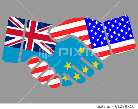 Tuvalu and USA flags Handshake vector 61228710