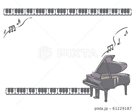 手書き風ピアノ 鍵盤の素材イラストのイラスト素材