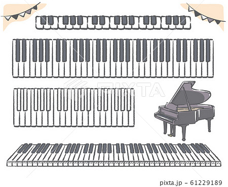 ピアノ 鍵盤の素材イラスト 手書き風 のイラスト素材