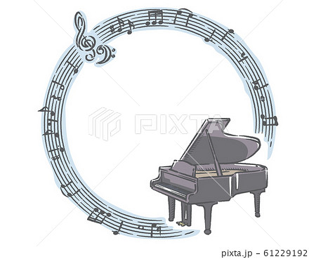 手書き風ピアノ 音符の素材イラストのイラスト素材 61229192 Pixta