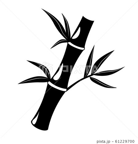Chinese glyph icon bamboo on white background. Black business Wellness spa logo design. Tropical Asian plant template. Massage treatment vector Cosmetic symbol. Relaxation natural concept pictogram 61229700