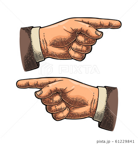 Pointing finger. Hand sign for web, poster, infoのイラスト素材