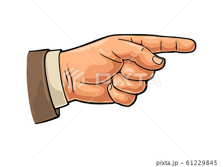 Pointing finger. Hand sign for web, poster, info Pointing finger. Hand sign for web, poster, info 61229845