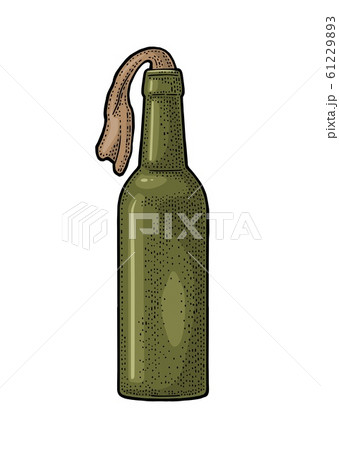 Molotov Cocktail. Engraving vintage vector 61229893