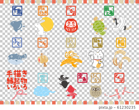 手繪幸運動物動物日式日本圖案集 61230235