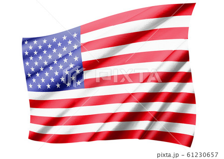 揺らめくアメリカの国旗 斜俯瞰 シンボル 絹 シルクの質感の国旗のリアルイラストレーションのイラスト素材 揺らめくアメリカの国旗 斜俯瞰 シンボル 絹 シルクの質感の国旗のリアルイラストレーションのイラスト素材