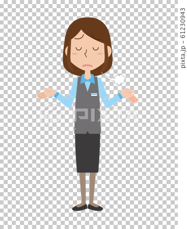 Woman receptionist clerk clerk clerk whole body sigh Woman receptionist clerk clerk clerk whole body sigh 61230943