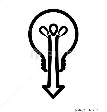Modern high-tech bulb with an arrow. Light bulb Modern high-tech bulb with an arrow. Light bulb 61234008