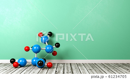 Molecule Shape on Wooden Floor Against Wall 61234705