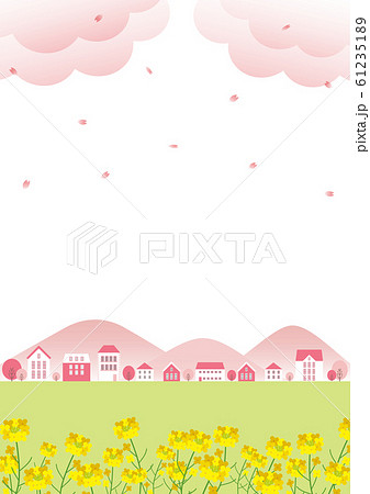 春の街並み 桜と菜の花 春の街並み 桜と菜の花 61235189