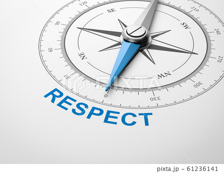 Compass on White Background, Respect Concept Compass on White Background, Respect Concept 61236141