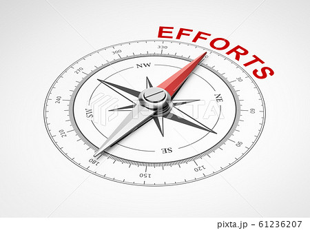 Compass on White Background, Efforts Concept 61236207